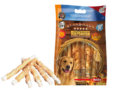 Snack hond kip stick omwikkeld 113g/12,5cmxØ7-8mm